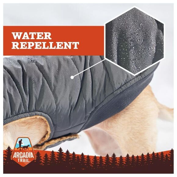 Arcadia Trail Gray Chrome Ultra Reflective Dog Jacket Sherpa Lined Size‎ XL - Picture 4 of 5